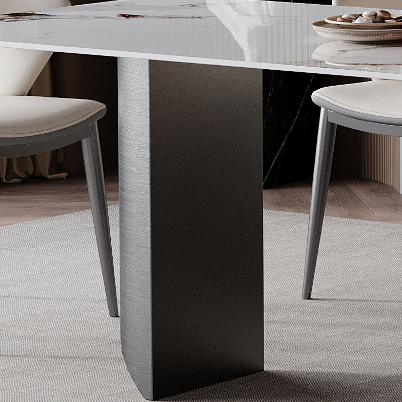 Modern Sintered Stone Top Dining Set Rectangle 1/2/4/5/7 Pieces Dining Table with Chairs Clearhalo 'Dining Room Sets' 'Dining Tables & Seating' 'dining_room_set' 'furn' 'furn_dining_room_set' 'Furniture' 'furniture_dining_room_set' 'Kitchen & Dining Furniture' 4817925