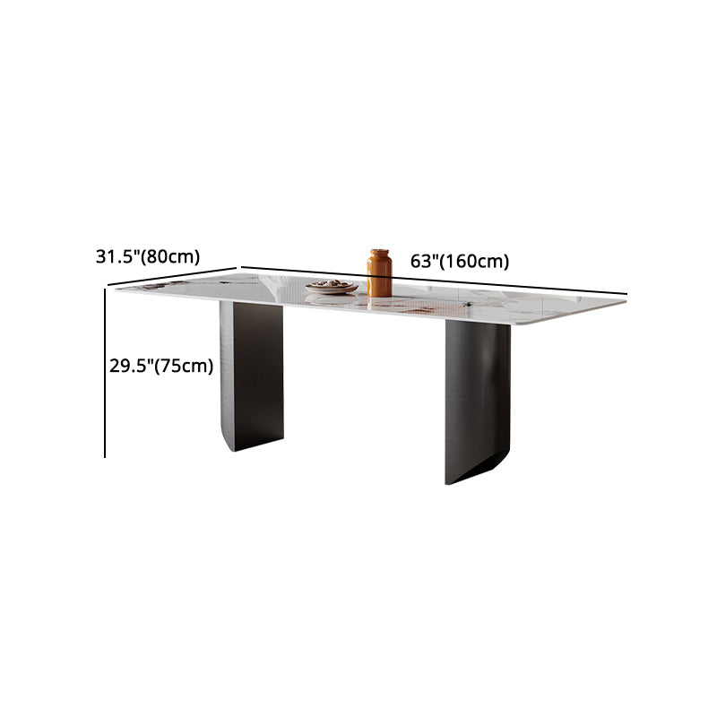 Modern Sintered Stone Top Dining Set Rectangle 1/2/4/5/7 Pieces Dining Table with Chairs Clearhalo 'Dining Room Sets' 'Dining Tables & Seating' 'dining_room_set' 'furn' 'furn_dining_room_set' 'Furniture' 'furniture_dining_room_set' 'Kitchen & Dining Furniture' 4817931
