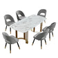 Modern Marble Top Dining Table Set Rectangle 1/4/5/7 Pieces Dining Table with Chairs Clearhalo 'Dining Room Sets' 'Dining Tables & Seating' 'dining_room_set' 'furn' 'furn_dining_room_set' 'Furniture' 'furniture_dining_room_set' 'Kitchen & Dining Furniture' 4817941