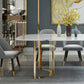 Modern Marble Top Dining Table Set Rectangle 1/4/5/7 Pieces Dining Table with Chairs Clearhalo 'Dining Room Sets' 'Dining Tables & Seating' 'dining_room_set' 'furn' 'furn_dining_room_set' 'Furniture' 'furniture_dining_room_set' 'Kitchen & Dining Furniture' 4817944