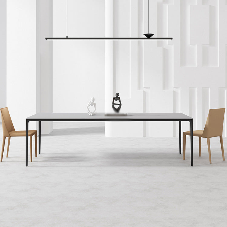 Modern Sintered Stone Top Dining Set Rectangle 1/2/3/5 Pieces Dining Table with Chairs 3 Pieces: Table, 2 Chairs Clearhalo 'Dining Room Sets' 'Dining Tables & Seating' 'dining_room_set' 'furn' 'furn_dining_room_set' 'Furniture' 'furniture_dining_room_set' 'Kitchen & Dining Furniture' 4817956