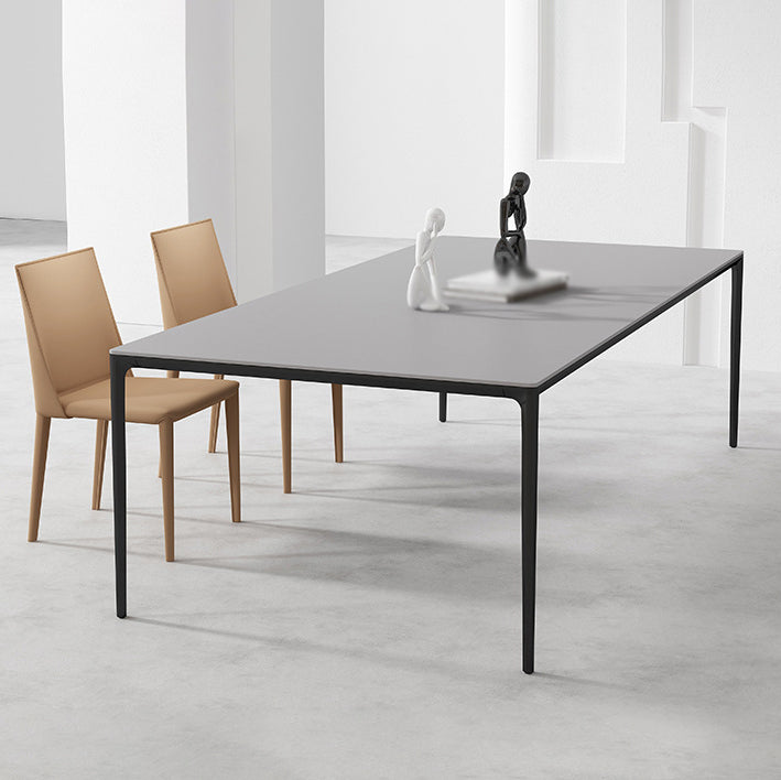 Modern Sintered Stone Top Dining Set Rectangle 1/2/3/5 Pieces Dining Table with Chairs Clearhalo 'Dining Room Sets' 'Dining Tables & Seating' 'dining_room_set' 'furn' 'furn_dining_room_set' 'Furniture' 'furniture_dining_room_set' 'Kitchen & Dining Furniture' 4817957