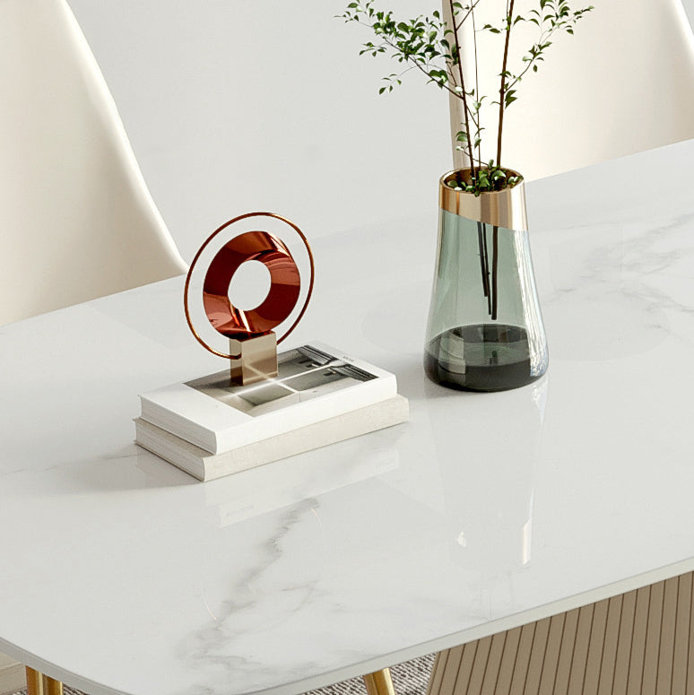 Nordic Sintered Stone Top Dining Set Rectangle 1/5/6/7 Pieces Dining Table with Chairs Clearhalo 'Dining Room Sets' 'Dining Tables & Seating' 'dining_room_set' 'furn' 'furn_dining_room_set' 'Furniture' 'furniture_dining_room_set' 'Kitchen & Dining Furniture' 4817976