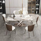 Nordic Sintered Stone Top Dining Set Rectangle 1/2/4/5/7 Pieces Dining Table with Chairs 7 Pieces: Table, 6 Chairs Clearhalo 'Dining Room Sets' 'Dining Tables & Seating' 'dining_room_set' 'furn' 'furn_dining_room_set' 'Furniture' 'furniture_dining_room_set' 'Kitchen & Dining Furniture' 4817991