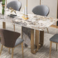 Luxury Sintered Stone Dining Set Rectangle 1/3/4/5/6/7/9 Pieces Dining Table with Chairs Clearhalo 'Dining Room Sets' 'Dining Tables & Seating' 'dining_room_set' 'furn' 'furn_dining_room_set' 'Furniture' 'furniture_dining_room_set' 'Kitchen & Dining Furniture' 4818011