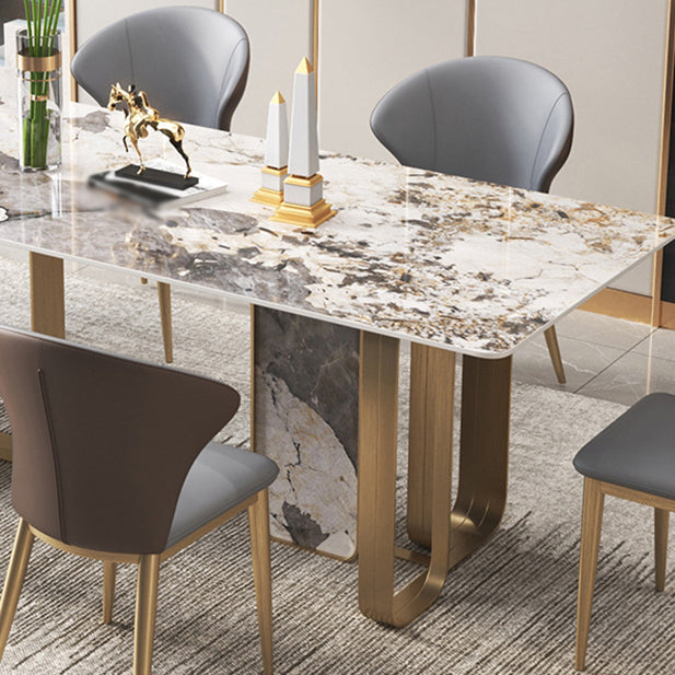 Luxury Sintered Stone Dining Set Rectangle 1/3/4/5/6/7/9 Pieces Dining Table with Chairs Clearhalo 'Dining Room Sets' 'Dining Tables & Seating' 'dining_room_set' 'furn' 'furn_dining_room_set' 'Furniture' 'furniture_dining_room_set' 'Kitchen & Dining Furniture' 4818011