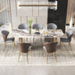 Luxury Sintered Stone Dining Set Rectangle 1/3/4/5/6/7/9 Pieces Dining Table with Chairs Clearhalo 'Dining Room Sets' 'Dining Tables & Seating' 'dining_room_set' 'furn' 'furn_dining_room_set' 'Furniture' 'furniture_dining_room_set' 'Kitchen & Dining Furniture' 4818016
