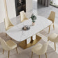 Luxury Sintered Stone Top Dining Set 1/4/5/7 Pieces Rectangle Kitchen Table with Chairs 7 Pieces: Table, 6 Chairs Clearhalo 'Dining Room Sets' 'Dining Tables & Seating' 'dining_room_set' 'furn' 'furn_dining_room_set' 'Furniture' 'furniture_dining_room_set' 'Kitchen & Dining Furniture' 4818024