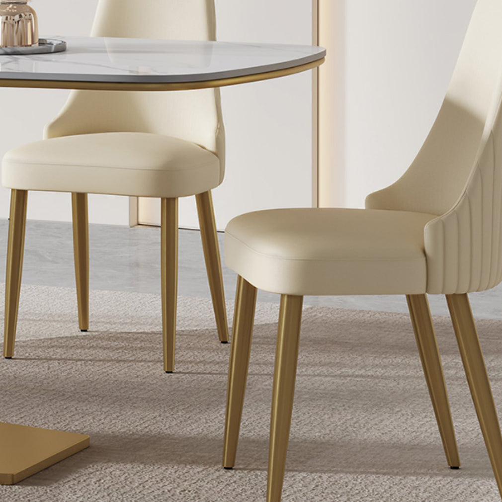 Luxury Sintered Stone Top Dining Set 1/4/5/7 Pieces Rectangle Kitchen Table with Chairs Clearhalo 'Dining Room Sets' 'Dining Tables & Seating' 'dining_room_set' 'furn' 'furn_dining_room_set' 'Furniture' 'furniture_dining_room_set' 'Kitchen & Dining Furniture' 4818030