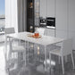 Modern Sintered Stone Top Dining Set Rectangle 1/2/4/5 Pieces Dining Table with Chairs Clearhalo 'Dining Room Sets' 'Dining Tables & Seating' 'dining_room_set' 'furn' 'furn_dining_room_set' 'Furniture' 'furniture_dining_room_set' 'Kitchen & Dining Furniture' 4818039