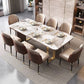 Luxury Sintered Stone Top Dining Set Rectangle 1/4/5/6/7/9 Pieces Dining Table with Chairs 9 Pieces: Table, 8 Chairs Clearhalo 'Dining Room Sets' 'Dining Tables & Seating' 'dining_room_set' 'furn' 'furn_dining_room_set' 'Furniture' 'furniture_dining_room_set' 'Kitchen & Dining Furniture' 4818055