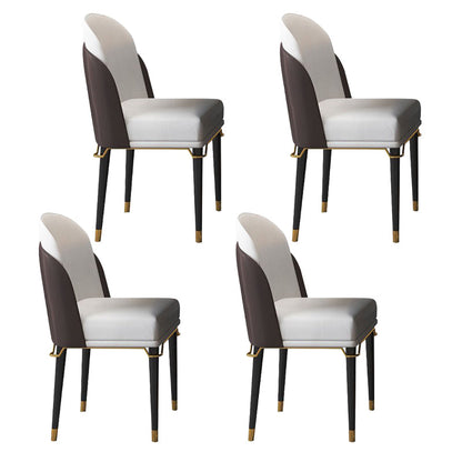 Luxury Sintered Stone Top Dining Set Rectangle 1/4/5/6/7/9 Pieces Dining Table with Chairs 4 Beige Chairs Clearhalo 'Dining Room Sets' 'Dining Tables & Seating' 'dining_room_set' 'furn' 'furn_dining_room_set' 'Furniture' 'furniture_dining_room_set' 'Kitchen & Dining Furniture' 4818057