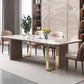 Luxury Sintered Stone Top Dining Set Rectangle 1/4/5/6/7/9 Pieces Dining Table with Chairs 5 Pieces: Table, 4 Chairs Clearhalo 'Dining Room Sets' 'Dining Tables & Seating' 'dining_room_set' 'furn' 'furn_dining_room_set' 'Furniture' 'furniture_dining_room_set' 'Kitchen & Dining Furniture' 4818060