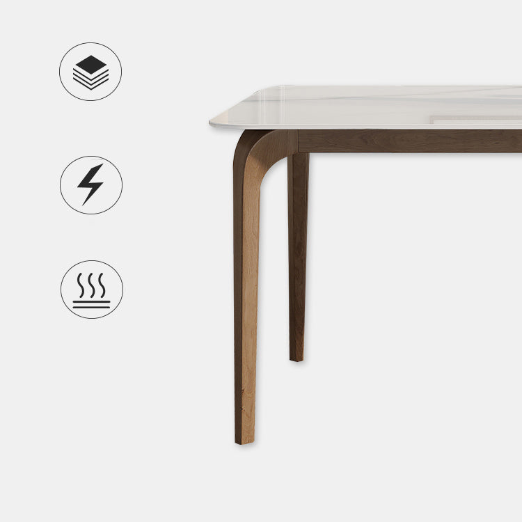 Modern Sintered Stone Top Dining Set 1/4/5/7 Pieces Ash Wood Dining Table with Chairs Clearhalo 'Dining Room Sets' 'Dining Tables & Seating' 'dining_room_set' 'furn' 'furn_dining_room_set' 'Furniture' 'furniture_dining_room_set' 'Kitchen & Dining Furniture' 4818081