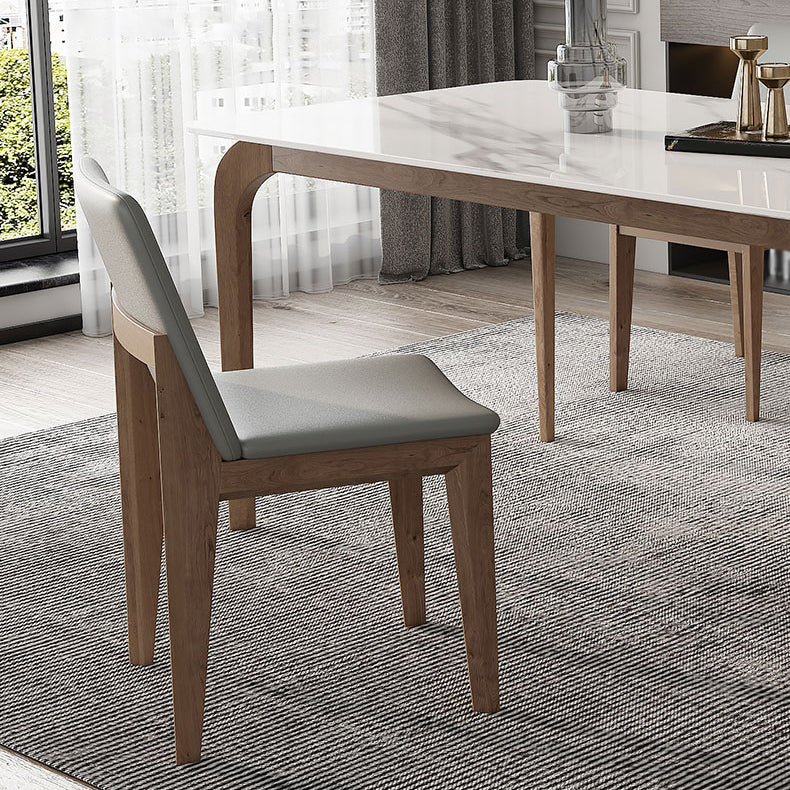 Modern Sintered Stone Top Dining Set 1/4/5/7 Pieces Ash Wood Dining Table with Chairs Clearhalo 'Dining Room Sets' 'Dining Tables & Seating' 'dining_room_set' 'furn' 'furn_dining_room_set' 'Furniture' 'furniture_dining_room_set' 'Kitchen & Dining Furniture' 4818082