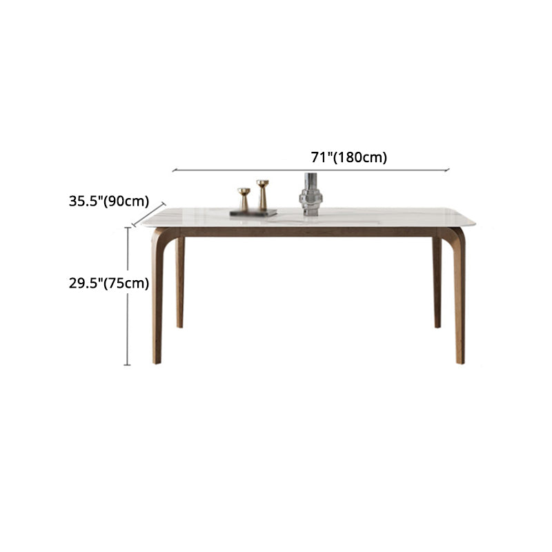 Modern Sintered Stone Top Dining Set 1/4/5/7 Pieces Ash Wood Dining Table with Chairs Clearhalo 'Dining Room Sets' 'Dining Tables & Seating' 'dining_room_set' 'furn' 'furn_dining_room_set' 'Furniture' 'furniture_dining_room_set' 'Kitchen & Dining Furniture' 4818084
