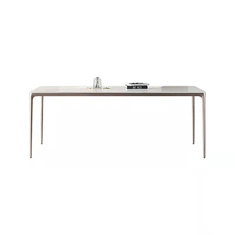 Nordic Sintered Stone Top Dining Set Rectangle 1/4/5/6 Pieces Dining Table with Chairs White 79"L x 39"W Clearhalo 'Dining Room Sets' 'Dining Tables & Seating' 'dining_room_set' 'furn' 'furn_dining_room_set' 'Furniture' 'furniture_dining_room_set' 'Kitchen & Dining Furniture' 4818089