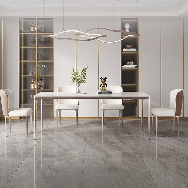 Nordic Sintered Stone Top Dining Set Rectangle 1/4/5/6 Pieces Dining Table with Chairs Clearhalo 'Dining Room Sets' 'Dining Tables & Seating' 'dining_room_set' 'furn' 'furn_dining_room_set' 'Furniture' 'furniture_dining_room_set' 'Kitchen & Dining Furniture' 4818093