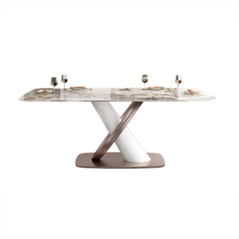 Luxury Sintered Stone Top Dining Set Rectangle 1/2/5/7 Pieces Dining Table with Chairs Clearhalo 'Dining Room Sets' 'Dining Tables & Seating' 'dining_room_set' 'furn' 'furn_dining_room_set' 'Furniture' 'furniture_dining_room_set' 'Kitchen & Dining Furniture' 4818108