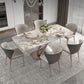 Luxury Sintered Stone Top Dining Set Rectangle 1/2/5/7 Pieces Dining Table with Chairs 7 Pieces: Table, 6 Chairs Clearhalo 'Dining Room Sets' 'Dining Tables & Seating' 'dining_room_set' 'furn' 'furn_dining_room_set' 'Furniture' 'furniture_dining_room_set' 'Kitchen & Dining Furniture' 4818110