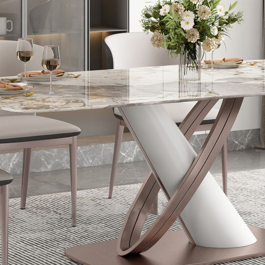 Luxury Sintered Stone Top Dining Set Rectangle 1/2/5/7 Pieces Dining Table with Chairs Clearhalo 'Dining Room Sets' 'Dining Tables & Seating' 'dining_room_set' 'furn' 'furn_dining_room_set' 'Furniture' 'furniture_dining_room_set' 'Kitchen & Dining Furniture' 4818117
