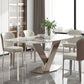 Nordic Sintered Stone Top Dining Set Rectangle 1/4/5/7 Pieces Dining Table with Chairs 5 Pieces: Table, 4 Chairs Clearhalo 'Dining Room Sets' 'Dining Tables & Seating' 'dining_room_set' 'furn' 'furn_dining_room_set' 'Furniture' 'furniture_dining_room_set' 'Kitchen & Dining Furniture' 4818128