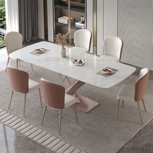 Glam Style Sintered Stone Dining Set 1/4/5/7 Pieces Dining Set for Dining Areas Clearhalo 'Dining Room Sets' 'Dining Tables & Seating' 'dining_room_set' 'furn' 'furn_dining_room_set' 'Furniture' 'furniture_dining_room_set' 'Kitchen & Dining Furniture' 4818145