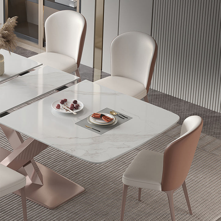 Glam Style Sintered Stone Dining Set 1/4/5/7 Pieces Dining Set for Dining Areas Clearhalo 'Dining Room Sets' 'Dining Tables & Seating' 'dining_room_set' 'furn' 'furn_dining_room_set' 'Furniture' 'furniture_dining_room_set' 'Kitchen & Dining Furniture' 4818150