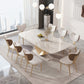 Glam Style Sintered Stone Dining Set 1/4/5/7/9 Pieces Dining Set for Dining Areas 9 Pieces: Table, 8 Chairs Clearhalo 'Dining Room Sets' 'Dining Tables & Seating' 'dining_room_set' 'furn' 'furn_dining_room_set' 'Furniture' 'furniture_dining_room_set' 'Kitchen & Dining Furniture' 4818161