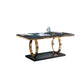 Luxury Marble Dining Table for Restaurant Rectangle Table with Metal Pedestal in Gold Black Without Chairs Clearhalo 'Dining Tables & Seating' 'Dining Tables' 'dining_table' 'furn' 'furn_dining_table' 'Furniture' 'furniture_dining_table' 'Kitchen & Dining Furniture' 'kitchen' 'kitchen_dining_table' 4818180