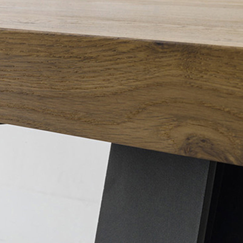 Rectangle Wood Color Dining Table Solid Wood Table Industrial with 4 Legs Clearhalo 'Dining Tables & Seating' 'Dining Tables' 'dining_table' 'furn' 'furn_dining_table' 'Furniture' 'furniture_dining_table' 'Kitchen & Dining Furniture' 'kitchen' 'kitchen_dining_table' 4818197