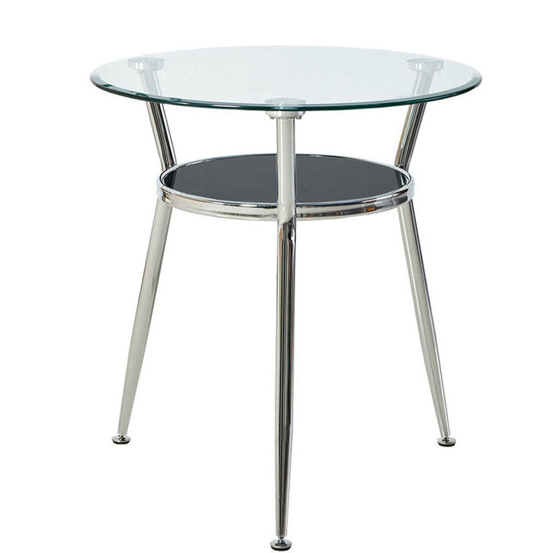 Glass Top Dining Table Modern Round Dining Table with 3 Legs Clear 35.4"L x 35.4"W x 29.5"H Without Chairs Clearhalo 'Dining Tables & Seating' 'Dining Tables' 'dining_table' 'furn' 'furn_dining_table' 'Furniture' 'furniture_dining_table' 'Kitchen & Dining Furniture' 'kitchen' 'kitchen_dining_table' 4818214
