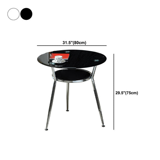 Glass Top Dining Table Modern Round Dining Table with 3 Legs Clearhalo 'Dining Tables & Seating' 'Dining Tables' 'dining_table' 'furn' 'furn_dining_table' 'Furniture' 'furniture_dining_table' 'Kitchen & Dining Furniture' 'kitchen' 'kitchen_dining_table' 4818220