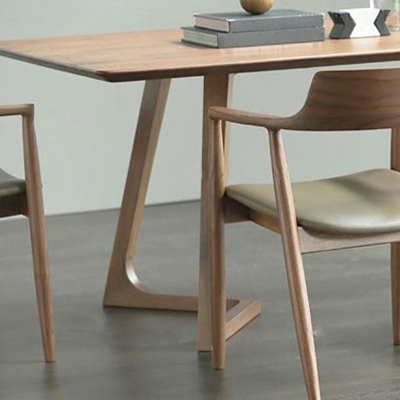 Rectangle Double Pedestal Industrial Dining Table Brown Fixed Table for Home Clearhalo 'Dining Tables & Seating' 'Dining Tables' 'dining_table' 'furn' 'furn_dining_table' 'Furniture' 'furniture_dining_table' 'Kitchen & Dining Furniture' 'kitchen' 'kitchen_dining_table' 4818227