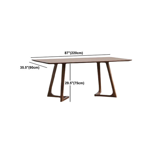 Rectangle Double Pedestal Industrial Dining Table Brown Fixed Table for Home Clearhalo 'Dining Tables & Seating' 'Dining Tables' 'dining_table' 'furn' 'furn_dining_table' 'Furniture' 'furniture_dining_table' 'Kitchen & Dining Furniture' 'kitchen' 'kitchen_dining_table' 4818233