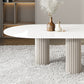 Glass Top Dining Table Modern Oval Indoor Dining Table with 3 White Legs Clearhalo 'Dining Tables & Seating' 'Dining Tables' 'dining_table' 'furn' 'furn_dining_table' 'Furniture' 'furniture_dining_table' 'Kitchen & Dining Furniture' 'kitchen' 'kitchen_dining_table' 4818237