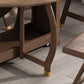 Foldable Rubber Wood Dining Table Medieval Modern Round Table with Storage Trestle Base Clearhalo 'Dining Tables & Seating' 'Dining Tables' 'dining_table' 'furn' 'furn_dining_table' 'Furniture' 'furniture_dining_table' 'Kitchen & Dining Furniture' 'kitchen' 'kitchen_dining_table' 4818249