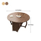 Foldable Rubber Wood Dining Table Medieval Modern Round Table with Storage Trestle Base Clearhalo 'Dining Tables & Seating' 'Dining Tables' 'dining_table' 'furn' 'furn_dining_table' 'Furniture' 'furniture_dining_table' 'Kitchen & Dining Furniture' 'kitchen' 'kitchen_dining_table' 4818256