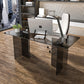 Glass Contemporary Rectangular Dining Table Clear Glass Table with Double Pedestal Grey 63"L x 31.5"W x 29.5"H Without Chairs Clearhalo 'Dining Tables & Seating' 'Dining Tables' 'dining_table' 'furn' 'furn_dining_table' 'Furniture' 'furniture_dining_table' 'Kitchen & Dining Furniture' 'kitchen' 'kitchen_dining_table' 4818260