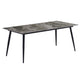 Metal Industrial Rectangle Dining Table Sintered Stone Top Indoor Table with Black Legs Gray Without Chairs Clearhalo 'Dining Tables & Seating' 'Dining Tables' 'dining_table' 'furn' 'furn_dining_table' 'Furniture' 'furniture_dining_table' 'Kitchen & Dining Furniture' 'kitchen' 'kitchen_dining_table' 4818274