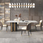 Luxury Sintered Stone Top Dining Table Rectangle Indoor Table with Double Pedestal 70.9"L x 35.4"W x 29.5"H Without Chairs Clearhalo 'Dining Tables & Seating' 'Dining Tables' 'dining_table' 'furn' 'furn_dining_table' 'Furniture' 'furniture_dining_table' 'Kitchen & Dining Furniture' 'kitchen' 'kitchen_dining_table' 4818285