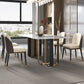 Luxury Sintered Stone Top Dining Table Rectangle Indoor Table with Double Pedestal 86.6"L x 43.3"W x 29.5"H Without Chairs Clearhalo 'Dining Tables & Seating' 'Dining Tables' 'dining_table' 'furn' 'furn_dining_table' 'Furniture' 'furniture_dining_table' 'Kitchen & Dining Furniture' 'kitchen' 'kitchen_dining_table' 4818287