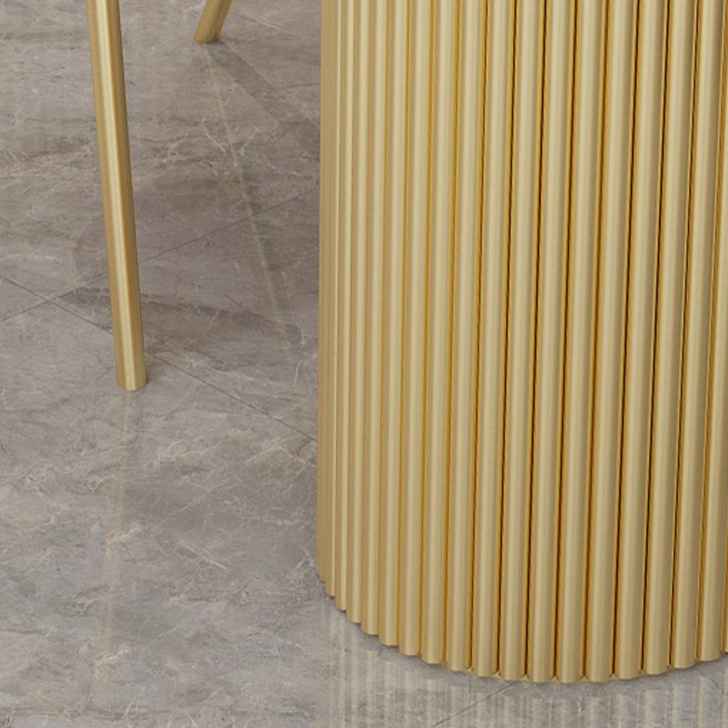 Metal Base Contemporary Oval Dining Table Double Pedestal Table for Dining Room Clearhalo 'Dining Tables & Seating' 'Dining Tables' 'dining_table' 'furn' 'furn_dining_table' 'Furniture' 'furniture_dining_table' 'Kitchen & Dining Furniture' 'kitchen' 'kitchen_dining_table' 4818306