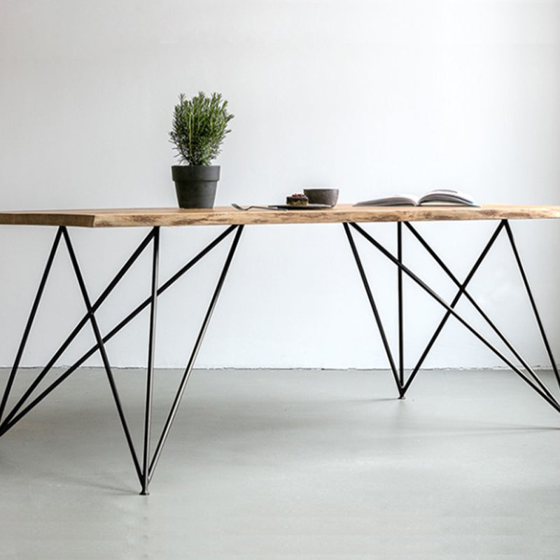 Rectangle 4 Legs Luxury Dining Table Solid Wood Fixed Table for Kitchen Black 63"L x 27.6"W x 29.5"H Without Chairs Clearhalo 'Dining Tables & Seating' 'Dining Tables' 'dining_table' 'furn' 'furn_dining_table' 'Furniture' 'furniture_dining_table' 'Kitchen & Dining Furniture' 'kitchen' 'kitchen_dining_table' 4818315