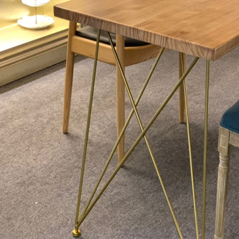 Rectangle 4 Legs Luxury Dining Table Solid Wood Fixed Table for Kitchen Clearhalo 'Dining Tables & Seating' 'Dining Tables' 'dining_table' 'furn' 'furn_dining_table' 'Furniture' 'furniture_dining_table' 'Kitchen & Dining Furniture' 'kitchen' 'kitchen_dining_table' 4818318