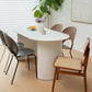 Modern Solid Wood Table for Restaurant Oval Kitchen Table with Double Pedestal White 63"L x 31.5"W x 29.5"H Without Chairs Clearhalo 'Dining Tables & Seating' 'Dining Tables' 'dining_table' 'furn' 'furn_dining_table' 'Furniture' 'furniture_dining_table' 'Kitchen & Dining Furniture' 'kitchen' 'kitchen_dining_table' 4818360