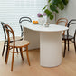 Modern Solid Wood Table for Restaurant Oval Kitchen Table with Double Pedestal Clearhalo 'Dining Tables & Seating' 'Dining Tables' 'dining_table' 'furn' 'furn_dining_table' 'Furniture' 'furniture_dining_table' 'Kitchen & Dining Furniture' 'kitchen' 'kitchen_dining_table' 4818365