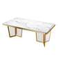 Glam Sintered Stone Double Pedestal Table Home Rectangle Dining Table White Grey Without Chairs Clearhalo 'Dining Tables & Seating' 'Dining Tables' 'dining_table' 'furn' 'furn_dining_table' 'Furniture' 'furniture_dining_table' 'Kitchen & Dining Furniture' 'kitchen' 'kitchen_dining_table' 4818413