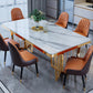 Glam Sintered Stone Double Pedestal Table Home Rectangle Dining Table Clearhalo 'Dining Tables & Seating' 'Dining Tables' 'dining_table' 'furn' 'furn_dining_table' 'Furniture' 'furniture_dining_table' 'Kitchen & Dining Furniture' 'kitchen' 'kitchen_dining_table' 4818426