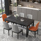 Stone Top Dining Table Modern Rectangle Dining Table with 4 Wood Legs Black Without Chairs Clearhalo 'Dining Tables & Seating' 'Dining Tables' 'dining_table' 'furn' 'furn_dining_table' 'Furniture' 'furniture_dining_table' 'Kitchen & Dining Furniture' 'kitchen' 'kitchen_dining_table' 4818432
